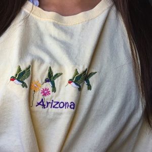 Yellow Arizona embroidered T shirt